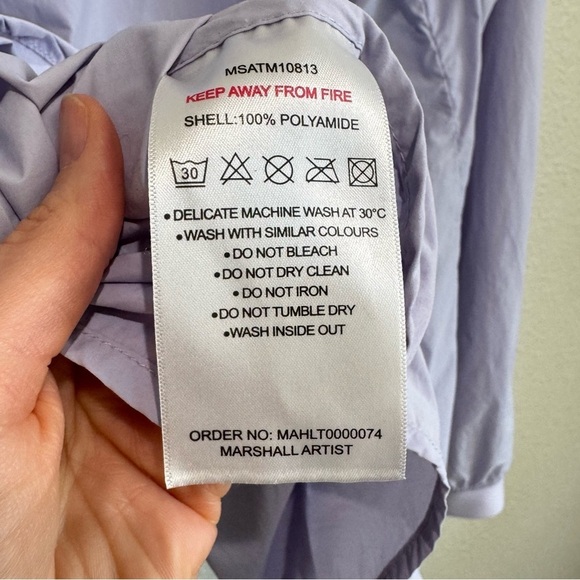 Marshall Artist Tonaro Mens XL Overshirt Lilac Full Zip Casual Jacket Preppy - Picture 9 of 12